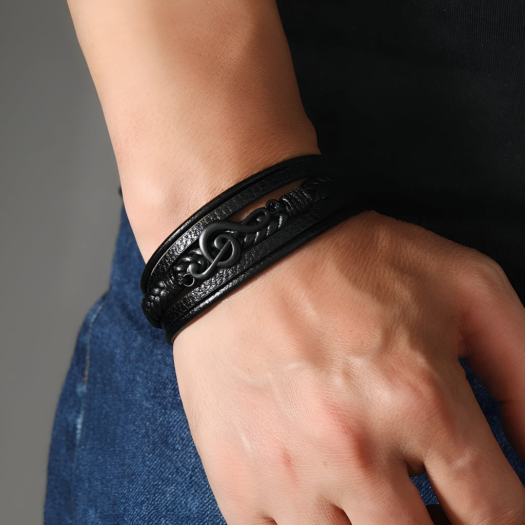 Noel™ | Läderarmband med Not – Maskulin stil med en musikalisk själ